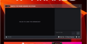 steam game awards failed to load this broadcast